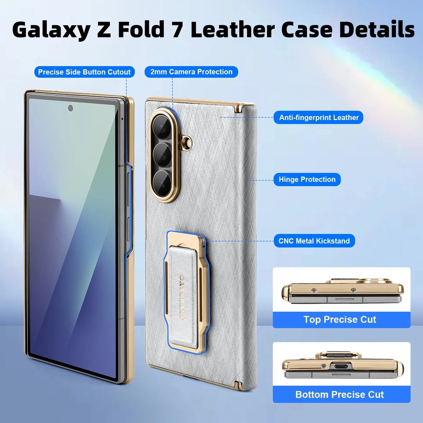 Luxury Samsung Galaxy Z Fold 7 Cases with Card Holder & Kickstand – Premium Protection by Kayzify