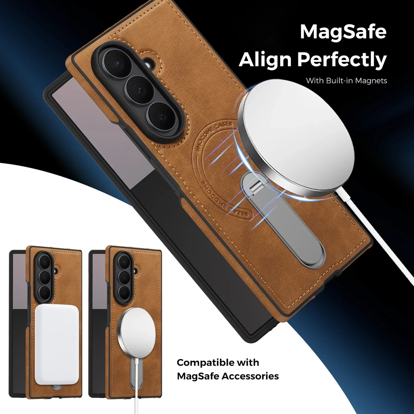 Luxury Samsung Galaxy Z Fold 7 Cases with Card Holder & Kickstand – Premium Protection by Kayzify
