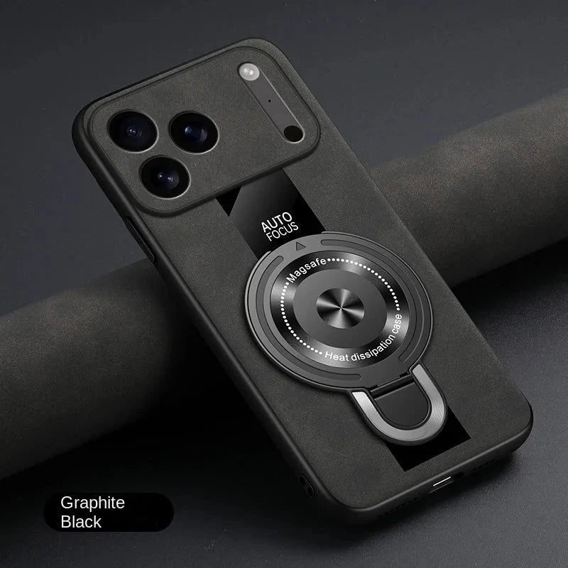 Matte Fiber For Magsafe Case  Magnetic Ring Stand Shockproof Cover For iPhone 17 /16 /15 /14 – Luxury Phone Cases by Kayzify