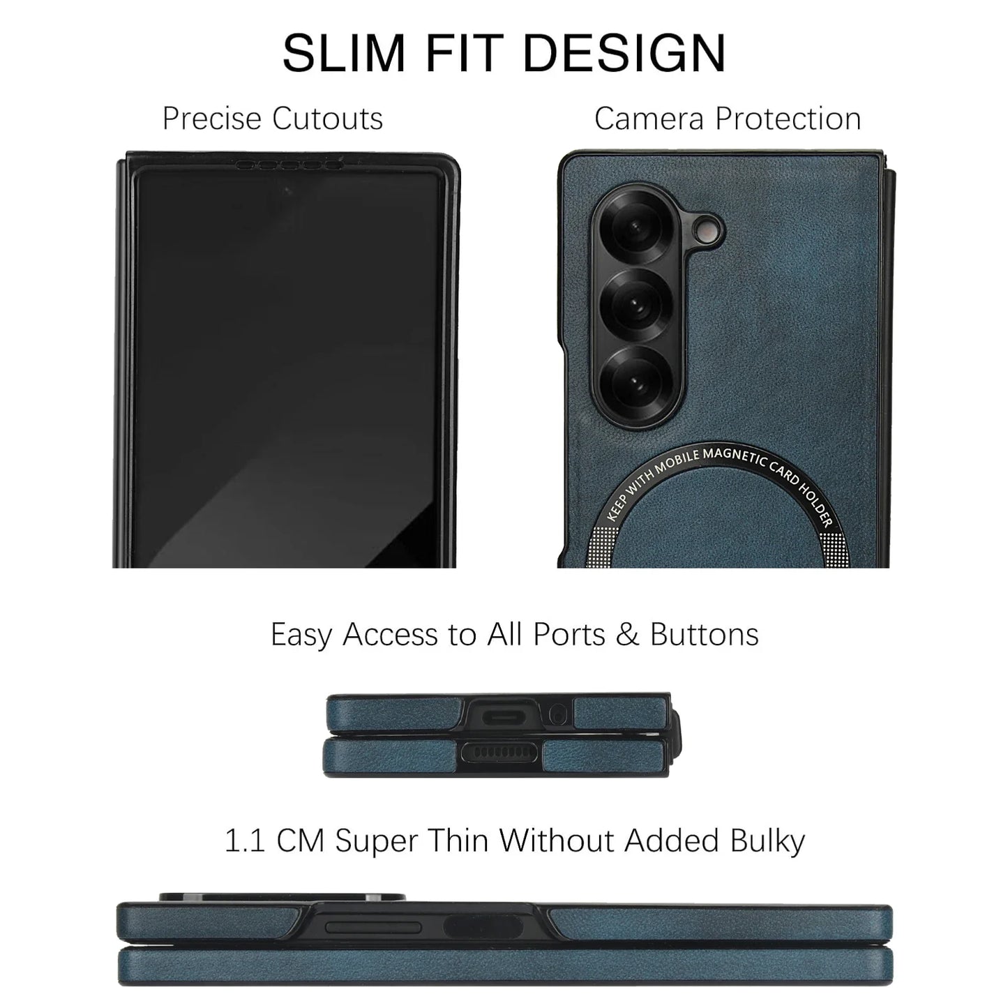 Luxury Samsung Galaxy Z Fold 7 Cases with Card Holder & Kickstand – Premium Protection by Kayzify