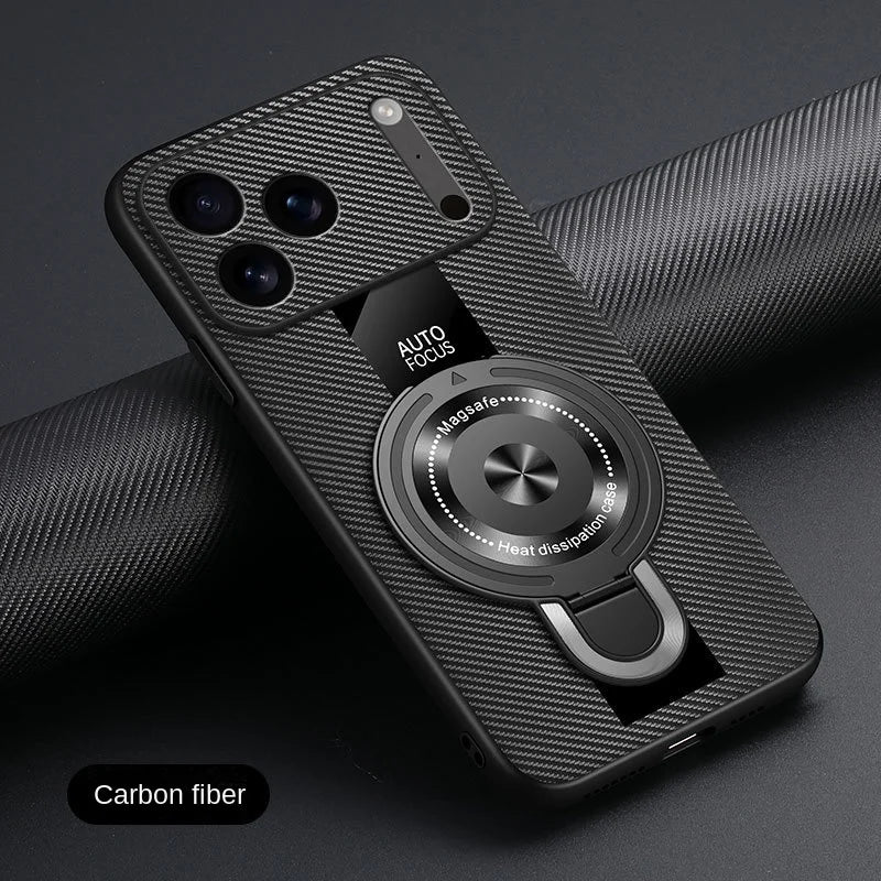 Matte Fiber For Magsafe Case  Magnetic Ring Stand Shockproof Cover For iPhone 17 /16 /15 /14 – Luxury Phone Cases by Kayzify