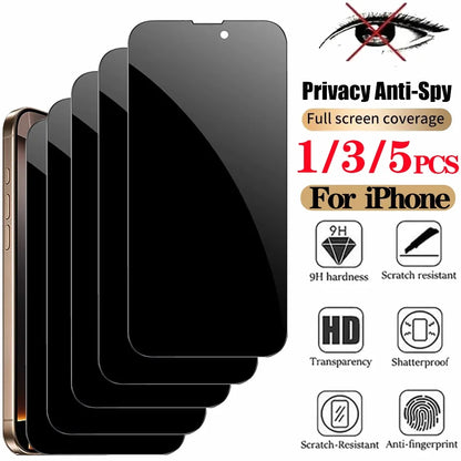 Anti Spy Tempered Glass For iPhone 17 16 15 – Luxury Screen Protector by Kayzify